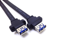 IDC 20 broches USB 3.0 câble de données d'extension vis montage sur panneau vers carte mère femelle à 2 cordons plats séparés cordon