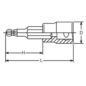 KOKEN - 3011M-120-3 Douille à pointe sphérique 3/8 ''-EAN 4991644038411 DOUILLES À MAIN 3/8 - Product Image 2