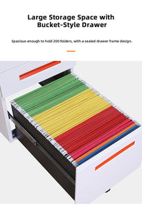 خزانة ملفات معدنية بثلاثة أدراج قابلة للتعديل مع قفل، خزانة متحركة للمكتب المنزلي والمدرسة والاستخدام الخارجي، تناسب مقاسات الرسائل/القانونية/A4 - Product Image 5