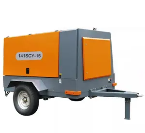 Industrial energy saving 141SCY compressor 140kw 15bar 530cfm diesel portable screw air compressor