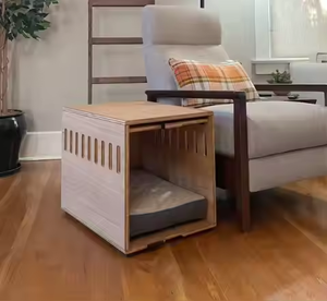 2024 Intérieur Bois Pet Lit Caisse Cage Maison pour Chiens Meubles Cadeau pour Salon et Chambre Meubles - Product Image 1