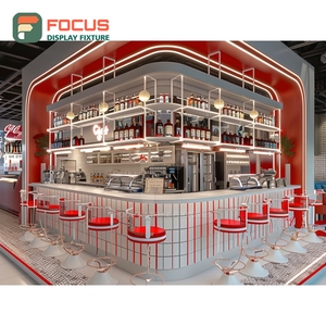 เคาน์เตอร์บริการกาแฟพรีเมียม ชั้นวางเครื่องชงกาแฟ โซนทำงานบาริสต้า แผงสีขาว เคาน์เตอร์คาเฟ่ - Product Image 5