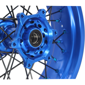 Prix usine 17 pouces bleu jante moyeu <span class=keywords><strong>WR</strong></span> YZF YZ <span class=keywords><strong>250</strong></span> 350 450 roues <span class=keywords><strong>Supermotard</strong></span> en alliage d'aluminium pour moto Yamaha - Product Image 4