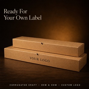 Boîte à <span class=keywords><strong>pizza</strong></span> en carton ondulé kraft extra longue personnalisée en gros avec couvercle à charnière, rabats latéraux et encoche pour le pouce pour l'emballage alimentaire à emporter - Product Image 4