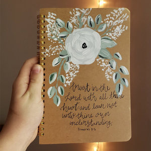 LABON <span class=keywords><strong>Proverbes</strong></span> Journal peint à la main Design floral Gratitude Prière <span class=keywords><strong>Bible</strong></span> Verset Cahier à spirale - Product Image 3