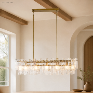 Lámpara de Techo Nórdica Moderna, Lámpara Colgante LED Rectangular de Cobre <span class=keywords><strong>Vintage</strong></span> con Cristal Esmerilado, para Comedor y Cocina, Venta al Por Mayor - Product Image 4