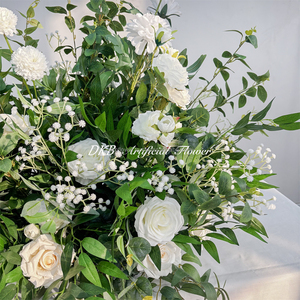 Chemin de table floral artificiel populaire pour mariage, 60 cm, arrangement en rangées pour décoration de mariage - Product Image 6