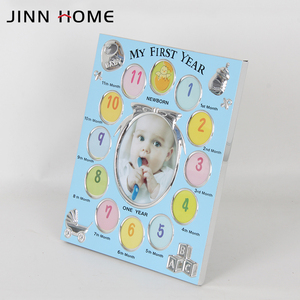 <span class=keywords><strong>Cornice</strong></span> per foto in metallo di alta qualità per bambini 'opera d'arte neonato doccia primo anno blu metallizzato decorazione alla moda per bambini - Product Image 5