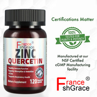 Formule personnalisée Zinc Quercétine 120 Capsules végétariennes Complément vitaminique pour soutenir les antioxydants et l'immunité des hommes et des femmes