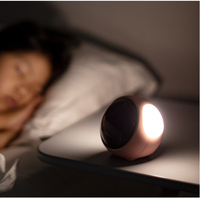 Réveil intelligent à LED pour enfants, joli modèle circulaire, avec contrôle vocal, affichage de pixels