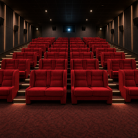 Sofá doble moderno de tela para parejas, ideal para mobiliario de cine en cines, hoteles y restaurantes.