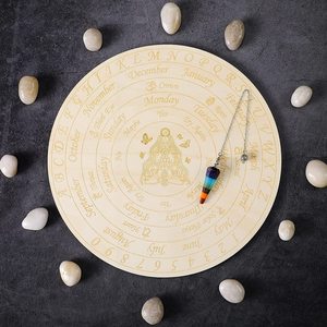 Un ensemble de chakras pendule en bois tableau <span class=keywords><strong>radiesthésie</strong></span> divination métaphysique tableau d'affichage autel sorcellerie pendule en cristal - Product Image 4