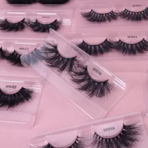 Luxe Pluizige Nertsenwimpers Private Label Dik 100% Handgemaakte Lash Custom 25Mm Zachte Echte Nertswimpers