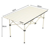 Table rectangulaire pliante en aluminium moderne Ruida pour l'extérieur, base de chevalet, relevable, blanc, portable, camping, pique-nique