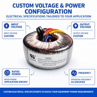 Transformateur de puissance toroïdal 220 volts vers 110 volts monophasé, isolation Flyback, transformateur de tension de sortie 380V et 36V