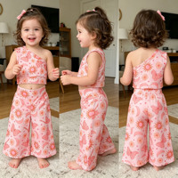 Ensemble pull et pantalon cloche à imprimé personnalisé pour bébés filles, vente en gros usine B2B