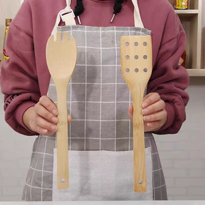Juego de Utensilios de Cocina de Bambú Antiadherentes y Duraderos de 6 Piezas con Logotipo Personalizable, Espátula con Mango Largo y Agarre Cómodo, Aptos para Lavavajillas - Product Image 6