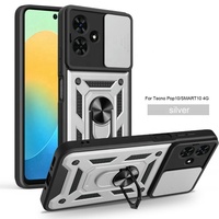 Coques de téléphone portable à fenêtre coulissante pour Tecno Pop 10 Spark Go 2 pour Infinix Smart 10 4G TPU plastique antichoc téléphone couverture arrière