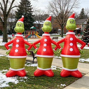 Mascota inflable personalizada del <span class=keywords><strong>Grinch</strong></span> <span class=keywords><strong>de</strong></span> 3 m y 10 pies, modelo <span class=keywords><strong>de</strong></span> personaje <span class=keywords><strong>de</strong></span> dibujos animados verde para decoración publicitaria en parques, eventos al aire libre y festividades navideñas. - Product Image 3