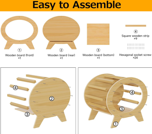 Nichoir pour chat en bois <span class=keywords><strong>de</strong></span> pin écologique en forme <span class=keywords><strong>de</strong></span> téléviseur, cabane rectangulaire solide pour poulets et cochons d'Inde, abri <span class=keywords><strong>de</strong></span> style moderne pour chiens - Product Image 5