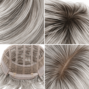 Peluca Corta Bob <span class=keywords><strong>Gris</strong></span> Plateado Degradado, Cabello Sintético Resistente al Calor para Mujer, Cosplay, Moda, OEM - Product Image 3