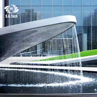 2026 Décoration de rideau d'eau haut de gamme en acier inoxydable pour intérieur/extérieur, Couronne d'eau droite, Résistant au feu, Design moderne, AC