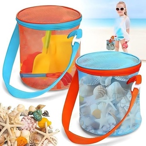 Bolsa de Almacenamiento de Juguetes para Niños de 0 a 24 Meses, Bolsa de Viaje para la Playa, Cubo de Malla Plegable - Product Image 1
