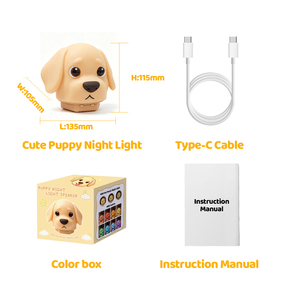 Veilleuse intelligente en silicone en forme de chien, rechargeable par USB, blanc chaud et coloré, luminosité réglable, cadeau créatif très prisé - Product Image 5