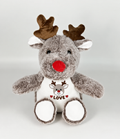 Peluche personnalisée renne, adorable animal en peluche, poupée cerf avec logo brodé, jouet doux OEM ODM, cadeau pour enfants
