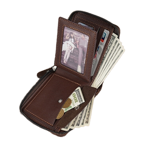 Portefeuille en cuir artisanal de conception française, personnalisé avec un logo gravé, haute qualité, fabriqué en France, directement de l'usine FD0000336 - Product Image 1