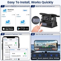 NUEVA Cámara HD 5G WiFi para Auto con Panel Solar, Alarma Magnética Inalámbrica de Punto Ciego con IA de 100M, DVR de Visión Delantera y Trasera para Autobús, Camioneta, Camión, RV