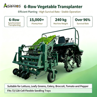 2-rijige rijstoeter voor groenten, 9000-10800 planten/uur, voor het planten van sla, tomaat, paprika & broccoli in kassen