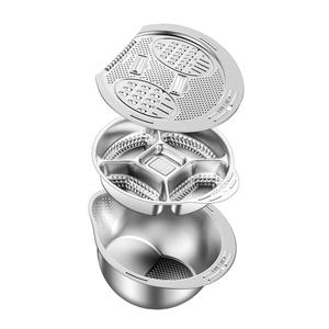 4-इन-1 स्टेनलेस स्टील धातु रसोई सिंक सहायक-सब्जी की टोकरी छोटे कोंडर चावल वॉशर स्ट्रॉनर - Product Image 2