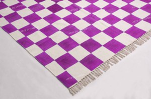 Alfombra de Algodón de Estilo Bohemio, Hecha a Mano, Ecológica, con Patrón Geométrico, Alfombra de Área Personalizada, Hecha a Medida - Product Image 6