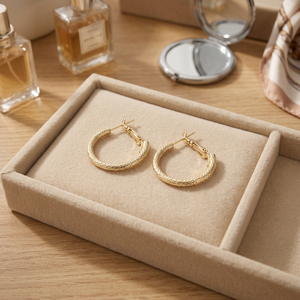Pendientes de Aro Chapados en Oro, Pendientes de Aro de Oro Personalizados, Pendientes de Lujo, Joyería de Moda, Joyería de Oro Laminado, Oro Joyería - Product Image 2