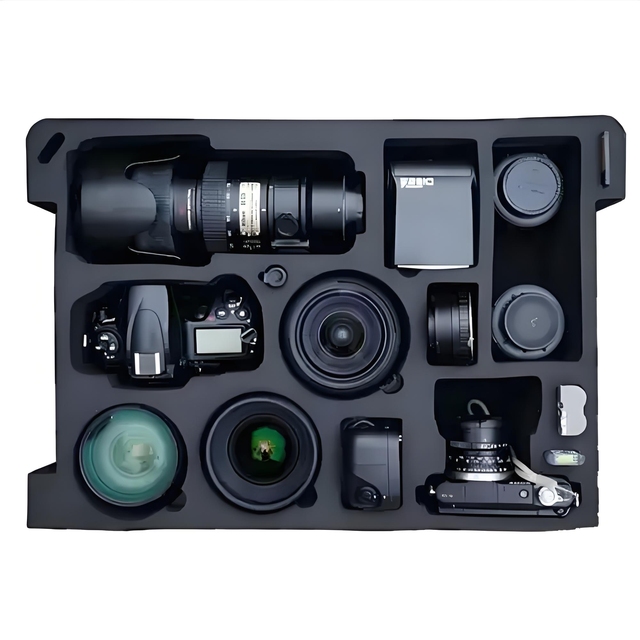 HLLFOAM EVA Stamping Moulding Engraved Camera Inner Liner Custom Color Foam Protective Case Insert Precision Cut Padding DSLR