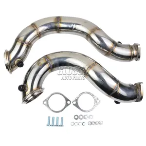 Glänzend Twin Turbolader Edelstahl Downpipes kit N54 Für 135i 335i 3,0 L N54 E90 E91 E92 E93 E82