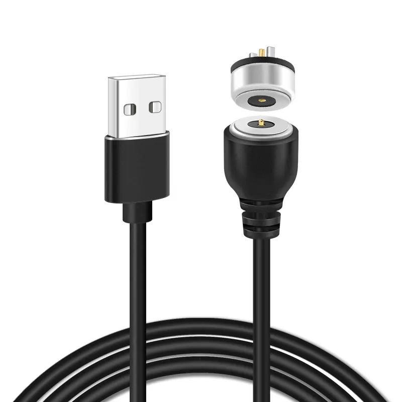 Kabel pengisi daya USB bulat 5V 1A 5 V2A Pria Wanita, konektor listrik magnetik