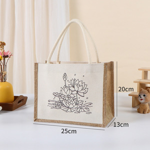 Hot Sale Jute Cartoon Shopping Custom Logo Tote <strong>Bag</strong> Casual Design Heavy Duty Woven Reusable <strong>Bag</strong> - Product Image 5