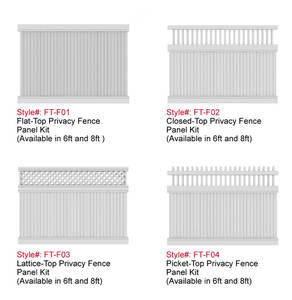 Vente flash - Panneaux de clôture en vinyle blanc de 6x8 pieds, design moderne, 100% matière vierge, avec dessus en piquets - Product Image 6