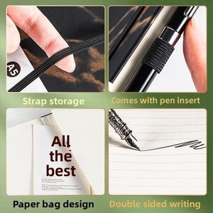 Carnet A5 à sangle transfrontalier, créatif <span class=keywords><strong>et</strong></span> simple, pour affaires, 100 feuilles, couverture en similicuir, reliure sans fil, cadeau - Product Image 3