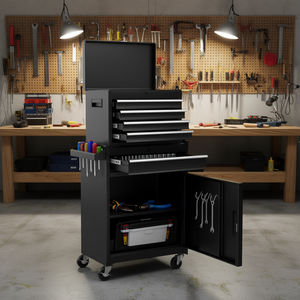 Coffre à outils roulant à 5 tiroirs avec dessus amovible et roues universelles verrouillables, style industriel, armoire de rangement pour outils - Product Image 2