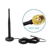 Antena WiFi Omni Directional Wavelink 2.4GHz dengan Kabel RG174, Gain 5dBi, Jangkauan Jauh, Tipe Whip untuk Kamera dan Router