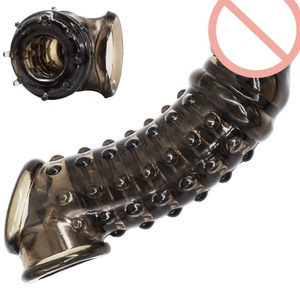 Herren Double Lock verdickte körnige Schwimmpunkt-Ejakulation verzögerung Wolf Tooth <span class=keywords><strong>Crystal</strong></span> <span class=keywords><strong>Sleeve</strong></span> - Product Image 2