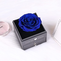 Konservierte Rose Schmuck-Geschenkbox Handgefertigte Ewige Blume Muttertag Weihnachten Jubiläumsgeschenk