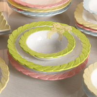 Handgeschilderde minimalistische vlinderknoop keramische serviesgoed schattige zoete dessert- en snacksets fruit- en ontbijtborden
