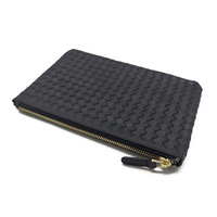Tas Clutch Pesta Pernikahan Unisex Mewah Buatan Tangan Kulit Asli Resleting Poliester Tahan Air Dompet Berkualitas Tinggi