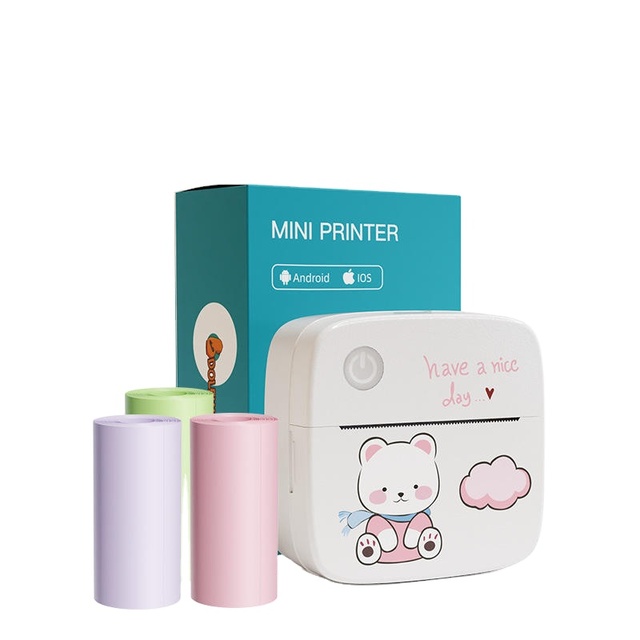 Mini Portable Wireless Thermal Printer Photo Thermal Label Sticker Receipt Notes Printer Mobile Pocket Printer