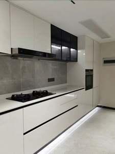 Gabinete de Cocina Blanco Puro con Encimera Blanca, Isla de Cocina con Despensa Personalizada y Mesa de Comedor, Personalización Completa para el Hogar - Product Image 6