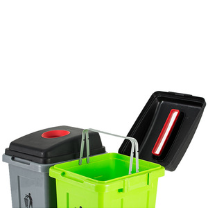 Outdoor Waste <b>Bin</b> 100L Rectangular <b>Plastic</b> With <b>Lid</b> For Outdoor Use Gray And Green Colors Customizable Size - Product Image 1